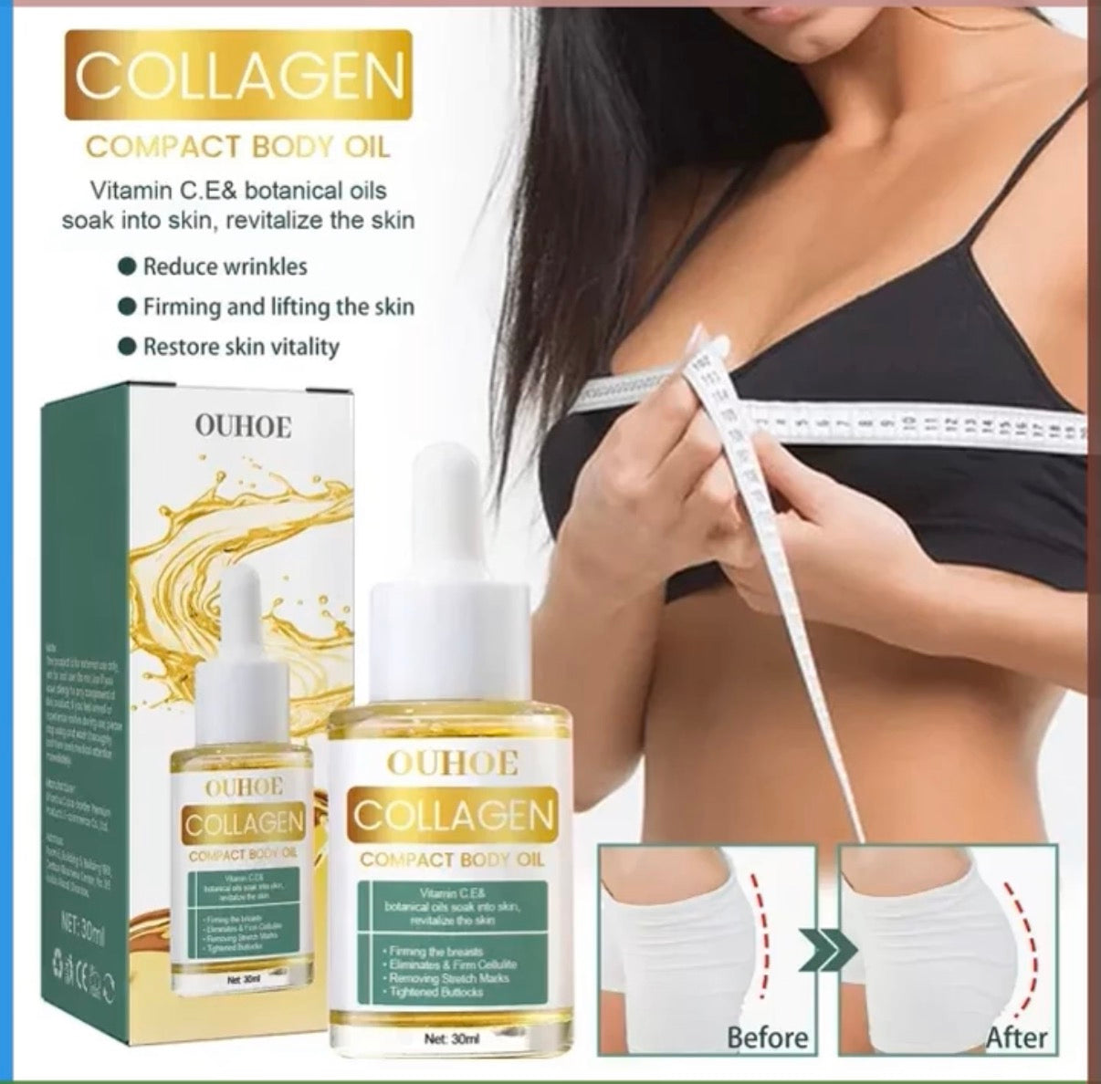 Collagen Lifting Body Oil, Beauty Women Tight Skin